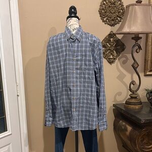 Shirt button down long sleeve WRANGLER blue and black checkered Sz XL